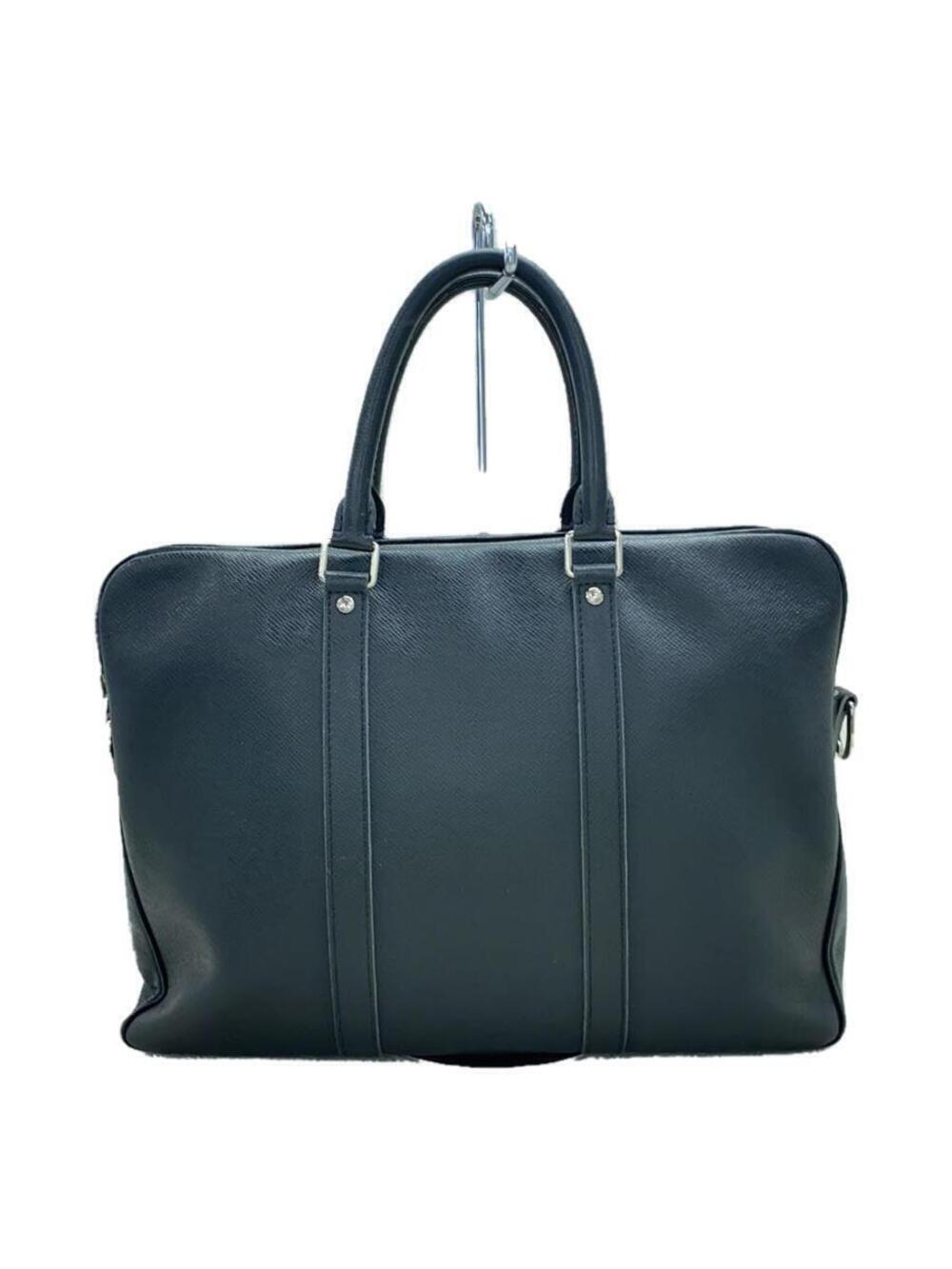 LOUIS VUITTON Porte Documents Voyage Taiga Black Cowhide Black
